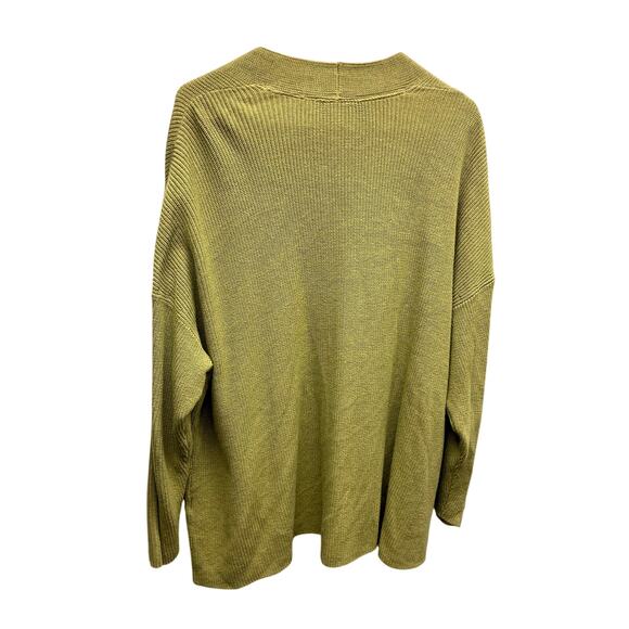 J Jill Green Cotton Open Front Cardigan Sweater Size 2X - Picture 3 of 3